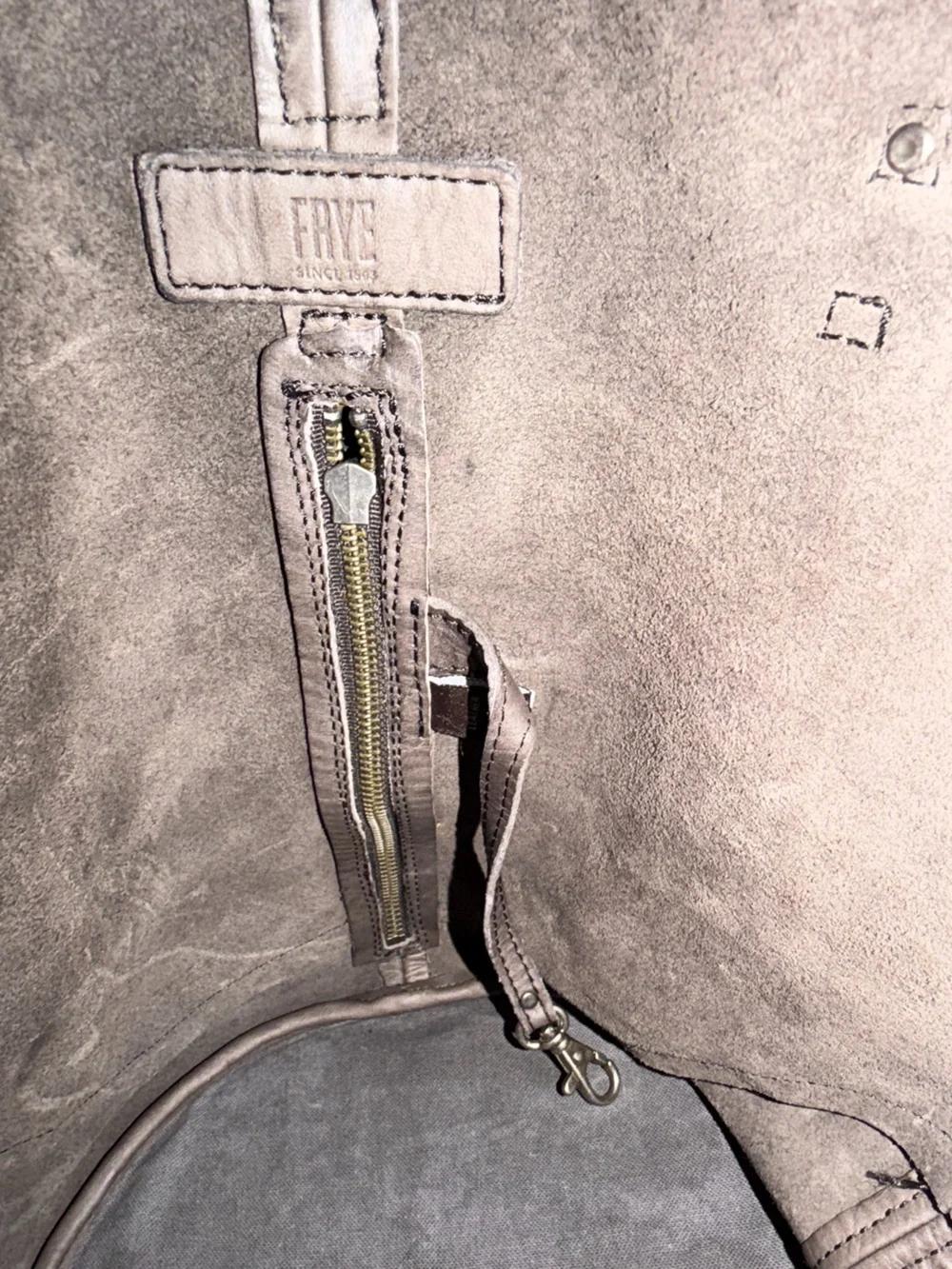 Classic Frye backpack Leather Grey blue color